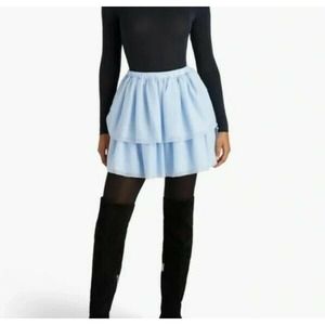 Hill House Home The Clara Tulle Mini Skirt Power Blue Size S New